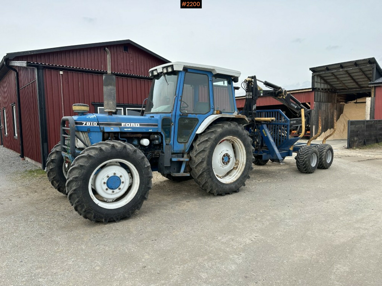 Tractor, Ford 7810 II 4WD, Forestry trailer Vreten 1000 65-40N (See video) - Tractor: afbeelding 1 Tractor, Ford 7810 II 4WD, Forestry trailer Vreten 1000 65-40N (See video) - Tractor: afbeelding 1