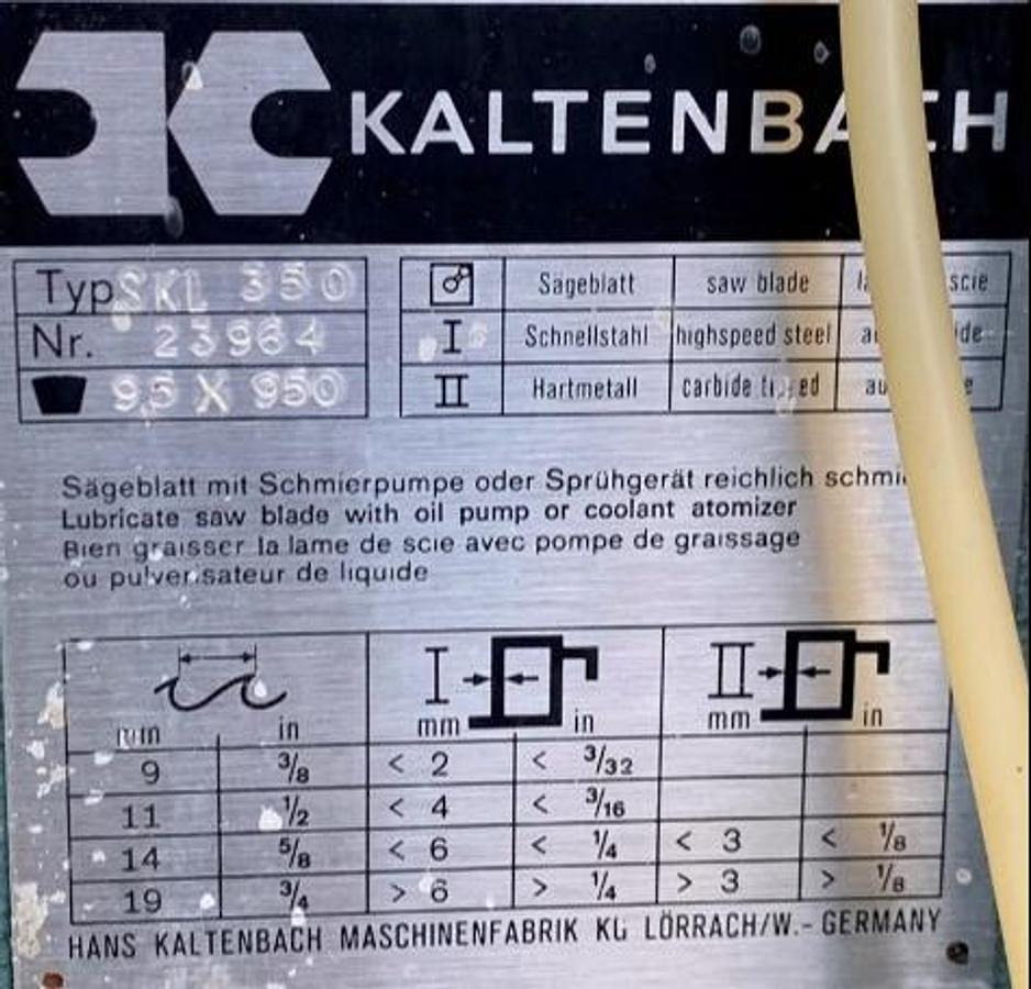 Alu-Kreissäge KALTENBACH - Metaalbewerkingsmachine: afbeelding 5 Alu-Kreissäge KALTENBACH - Metaalbewerkingsmachine: afbeelding 5