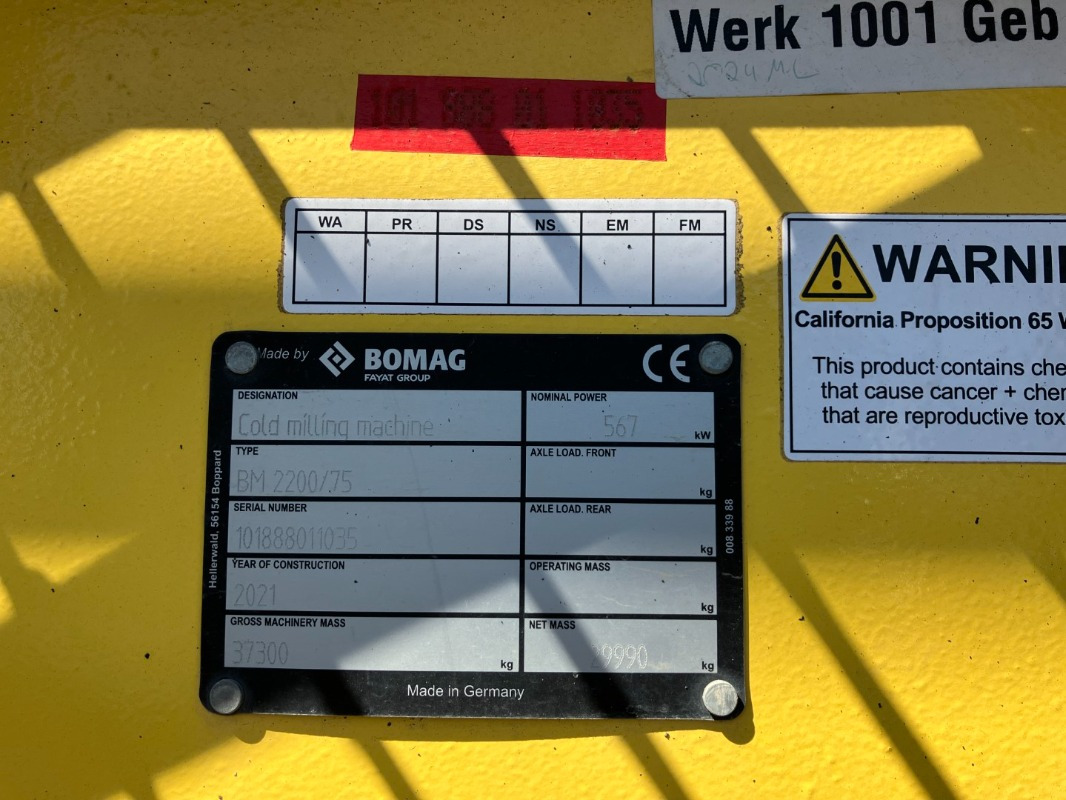 BOMAG DE BM 2200/75 Stage IV/Tier 4f - Asfaltfrees: afbeelding 2 BOMAG DE BM 2200/75 Stage IV/Tier 4f - Asfaltfrees: afbeelding 2