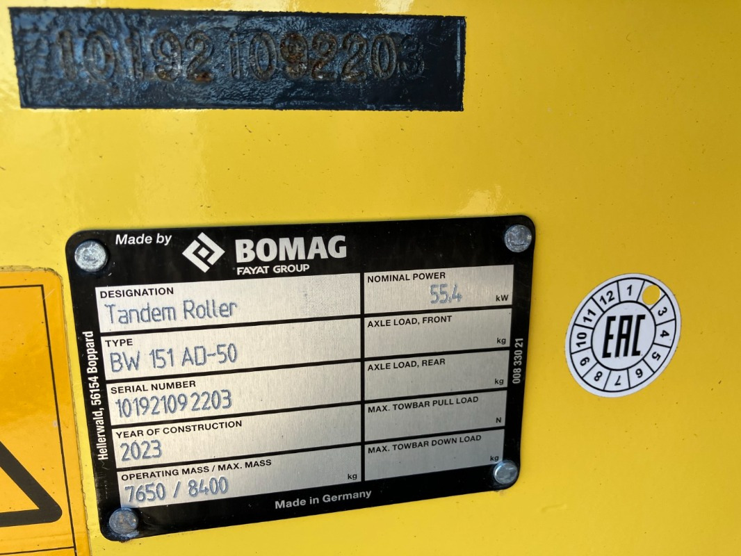 BOMAG DE BW 151 AD-50 Stage IIIa/Tier 4i - Asfaltwals: afbeelding 2 BOMAG DE BW 151 AD-50 Stage IIIa/Tier 4i - Asfaltwals: afbeelding 2