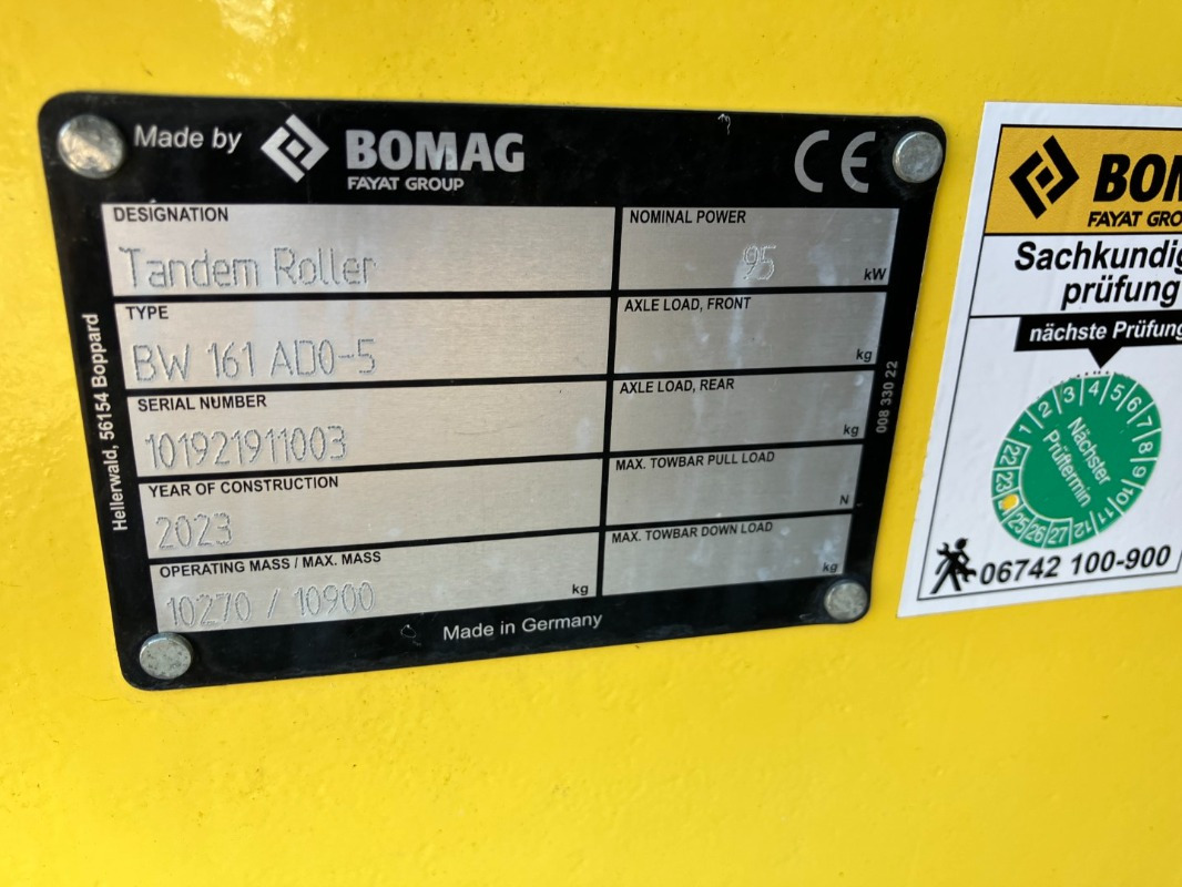 BOMAG DE BW 161 ADO-5 STage V/Tier 4f - Asfaltwals: afbeelding 2 BOMAG DE BW 161 ADO-5 STage V/Tier 4f - Asfaltwals: afbeelding 2