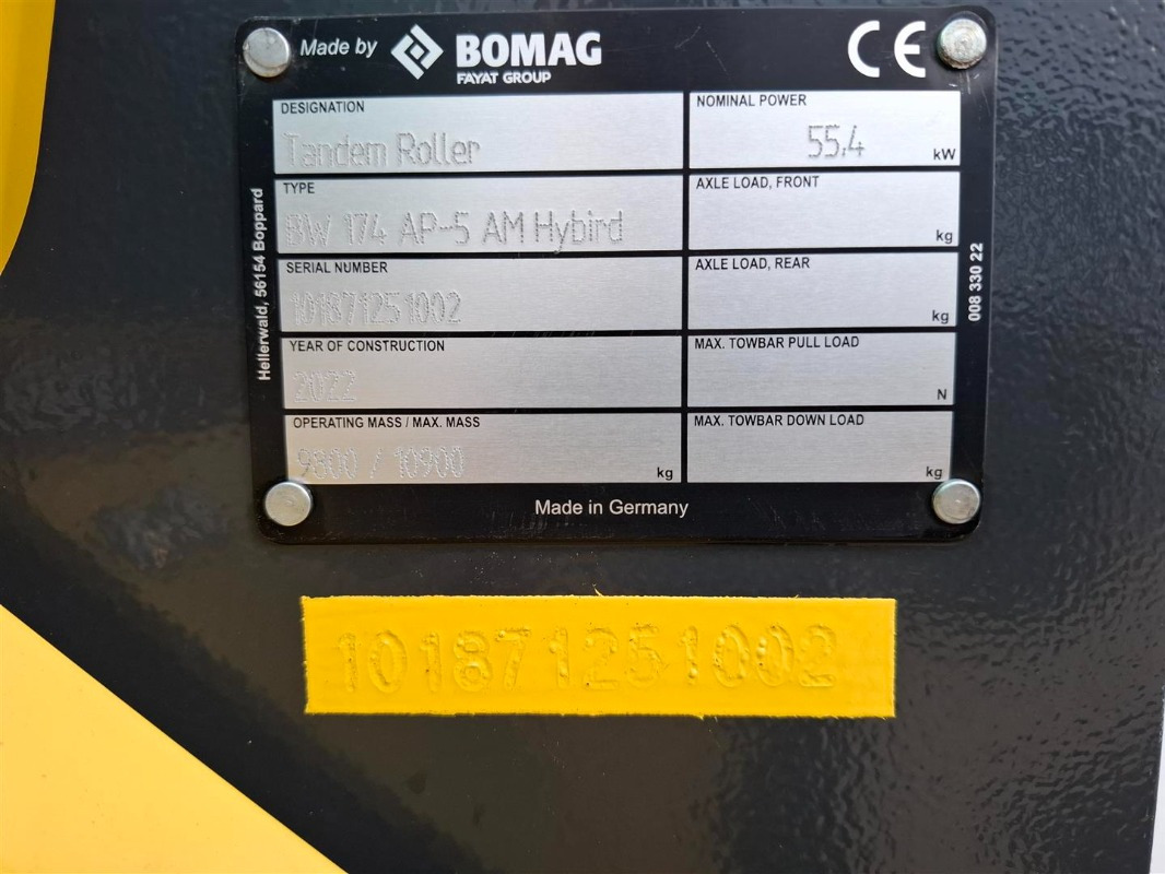 Asfaltwals BOMAG DE BW 174 AP-5 AM Hybrid Stage V/Tier 4f: afbeelding 6