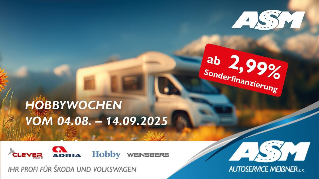 Hobby Optima V65 GE Edition F*DACHKLIMA*MARKISE*SOFORT - Half integraal camper: afbeelding 1 Hobby Optima V65 GE Edition F*DACHKLIMA*MARKISE*SOFORT - Half integraal camper: afbeelding 1
