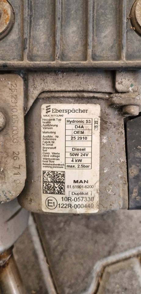 MAN TG3 TGX OGRZEWANIE POSTOJOWE EBERSPÄCHER HUDRONIC S3 81.61901-6200 - Verwarming/ Ventilatie voor Vrachtwagen: afbeelding 2 MAN TG3 TGX OGRZEWANIE POSTOJOWE EBERSPÄCHER HUDRONIC S3 81.61901-6200 - Verwarming/ Ventilatie voor Vrachtwagen: afbeelding 2