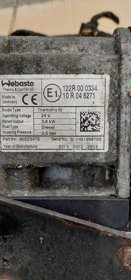OGRZEWANIE POSTOJOWE WEBASTO TERMOPRO 50 MERCEDES ACTROS MP4 - Verwarming/ Ventilatie voor Vrachtwagen: afbeelding 2 OGRZEWANIE POSTOJOWE WEBASTO TERMOPRO 50 MERCEDES ACTROS MP4 - Verwarming/ Ventilatie voor Vrachtwagen: afbeelding 2
