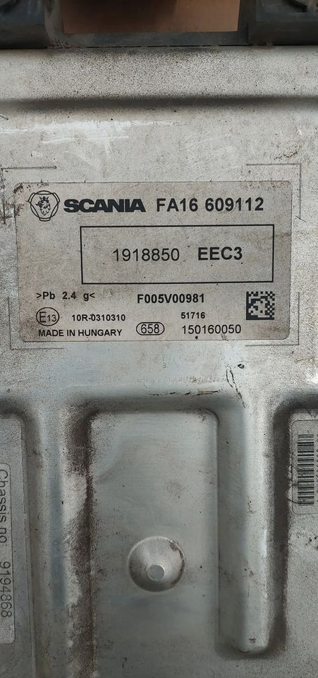 SCANIA EURO 6 STEROWNIK KOMPUTER EEC3 ADBLUE 16609112 - ECU voor Vrachtwagen: afbeelding 1 SCANIA EURO 6 STEROWNIK KOMPUTER EEC3 ADBLUE 16609112 - ECU voor Vrachtwagen: afbeelding 1