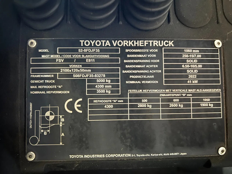 Nieuw Diesel heftruck Toyota 52-8FDJF35 TONERO 35 (NEW) (6x in Stock): afbeelding 18