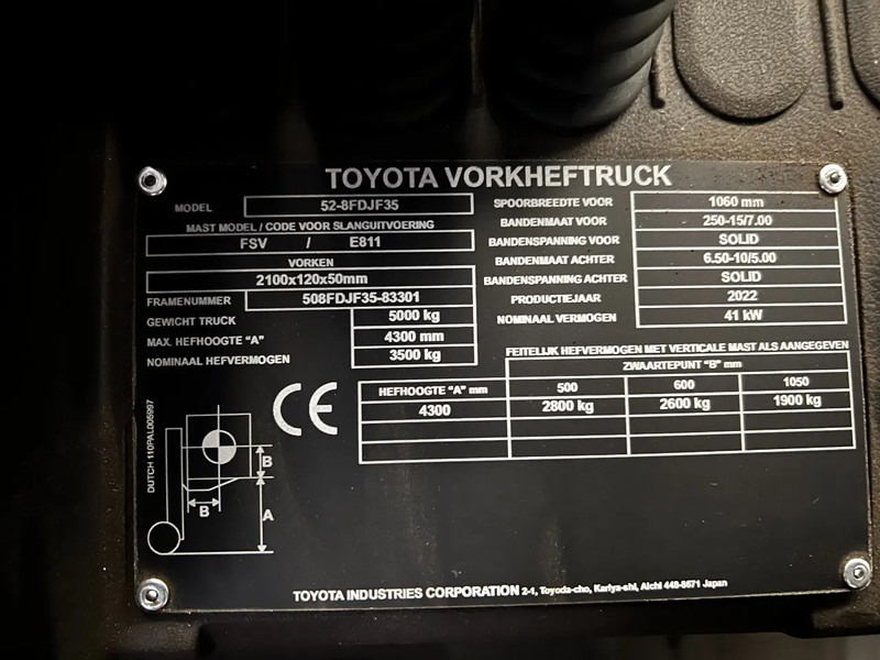 Nieuw Diesel heftruck Toyota 52-8FDJF35 TONERO 35 (NEW) (6x in Stock): afbeelding 14