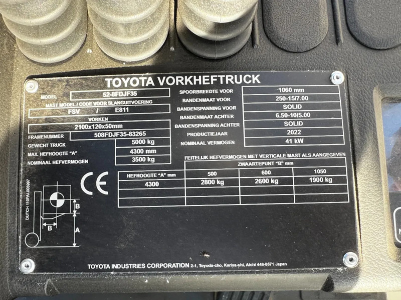 Nieuw Diesel heftruck Toyota 52-8FDJF35 TONERO 35 (NEW) (6x in Stock): afbeelding 12