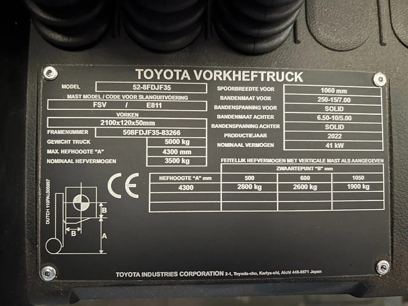 Nieuw Diesel heftruck Toyota 52-8FDJF35 TONERO 35 (NEW) (6x in Stock): afbeelding 15