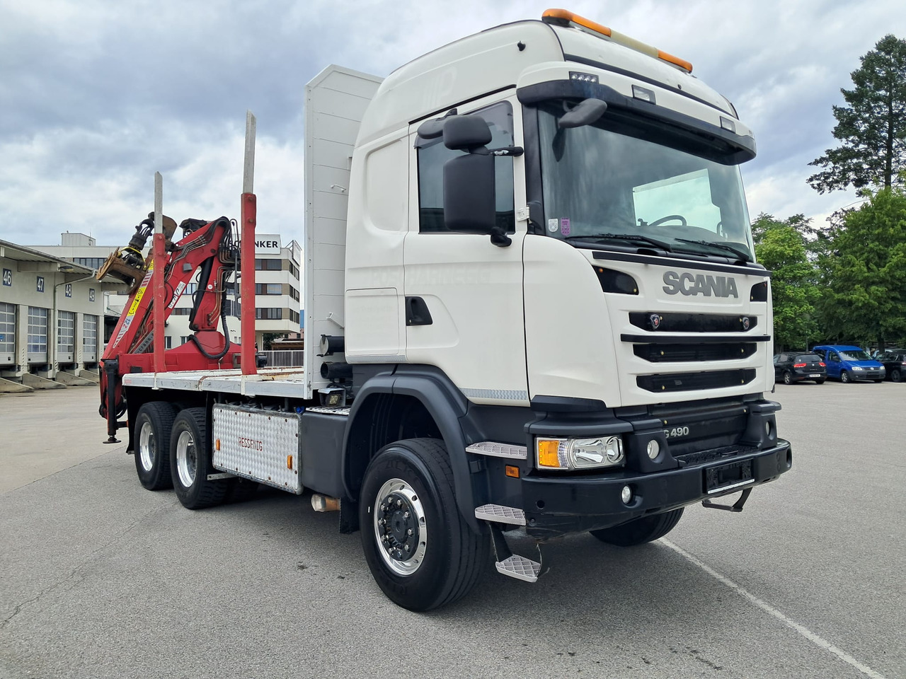 SCANIA G 490 6x6 Blatt-Blatt | Klima | Schaltgetriebe | Euro 6 | Penz-Kran 12Z | - Houttransport, Kraanwagen: afbeelding 1 SCANIA G 490 6x6 Blatt-Blatt | Klima | Schaltgetriebe | Euro 6 | Penz-Kran 12Z | - Houttransport, Kraanwagen: afbeelding 1