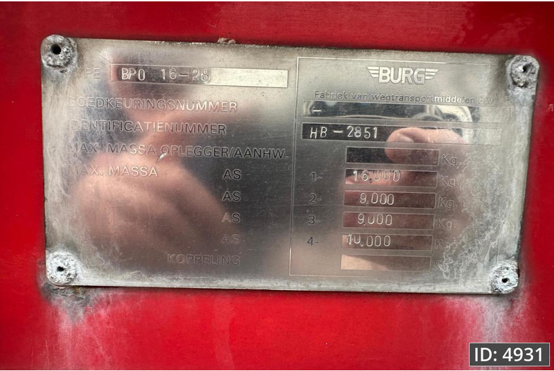 Burg BPO 16-28 / Fuel tanker / 47400L / 5 Comp / ADR, ADR - Tankoplegger: afbeelding 5 Burg BPO 16-28 / Fuel tanker / 47400L / 5 Comp / ADR, ADR - Tankoplegger: afbeelding 5