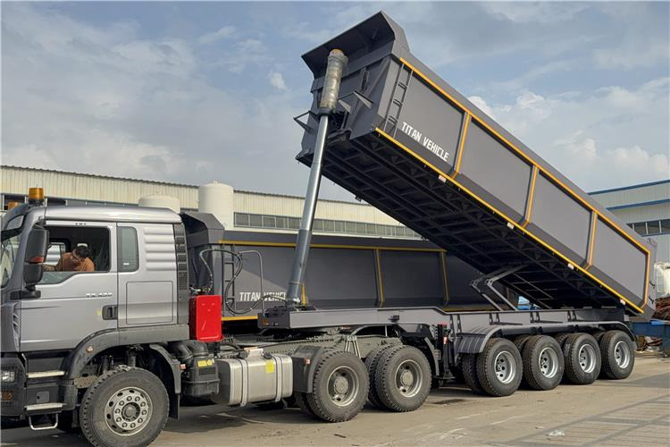 TITAN 4 Axle 80 Ton Dump Trailer for Sale In Cameroon - Kipper oplegger: afbeelding 1 TITAN 4 Axle 80 Ton Dump Trailer for Sale In Cameroon - Kipper oplegger: afbeelding 1