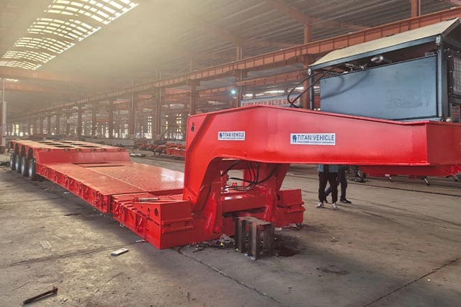 TITAN 4 Axle Extendable Lowboy Trailer for Sale in Nigeria - Dieplader oplegger: afbeelding 1 TITAN 4 Axle Extendable Lowboy Trailer for Sale in Nigeria - Dieplader oplegger: afbeelding 1
