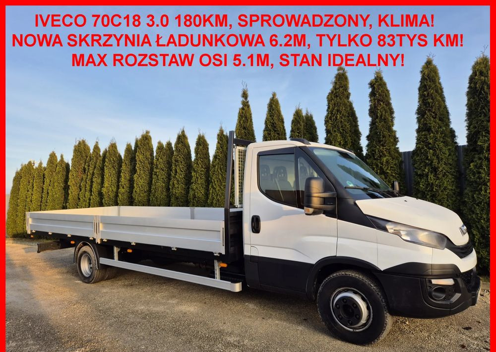 Iveco 70C18 3.0 180KM/ Skrzyniowy / 1 Właściciel/ Himatic 8b/ Rozstaw osi max 5.1m/ - Bestelwagen open laadbak: afbeelding 1 Iveco 70C18 3.0 180KM/ Skrzyniowy / 1 Właściciel/ Himatic 8b/ Rozstaw osi max 5.1m/ - Bestelwagen open laadbak: afbeelding 1