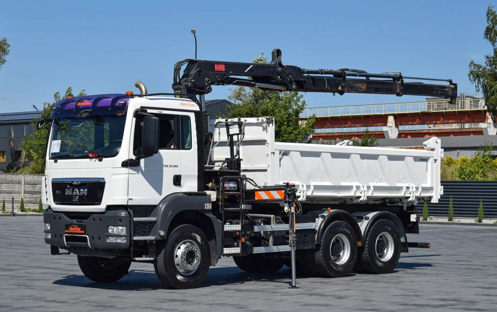 MAN TGS 33.360 / 6x4 / HDS HIAB 122 E-2 HIDUO / STEROWANIE RADIOWE / WYWROTKA / HYDROBURTA / AUTOMAT / KLIMA / TEMPOMAT / KAMERA COFANIA / SPROWADZONY - Kipper vrachtwagen, Kraanwagen: afbeelding 1 MAN TGS 33.360 / 6x4 / HDS HIAB 122 E-2 HIDUO / STEROWANIE RADIOWE / WYWROTKA / HYDROBURTA / AUTOMAT / KLIMA / TEMPOMAT / KAMERA COFANIA / SPROWADZONY - Kipper vrachtwagen, Kraanwagen: afbeelding 1