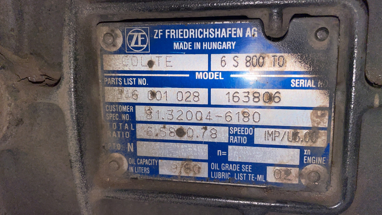 SKRZYNIA BIEGÓW MAN TGL 6S800TO 6 S 800 TO 331 TYS KM - Versnellingsbak voor Vrachtwagen: afbeelding 4 SKRZYNIA BIEGÓW MAN TGL 6S800TO 6 S 800 TO 331 TYS KM - Versnellingsbak voor Vrachtwagen: afbeelding 4