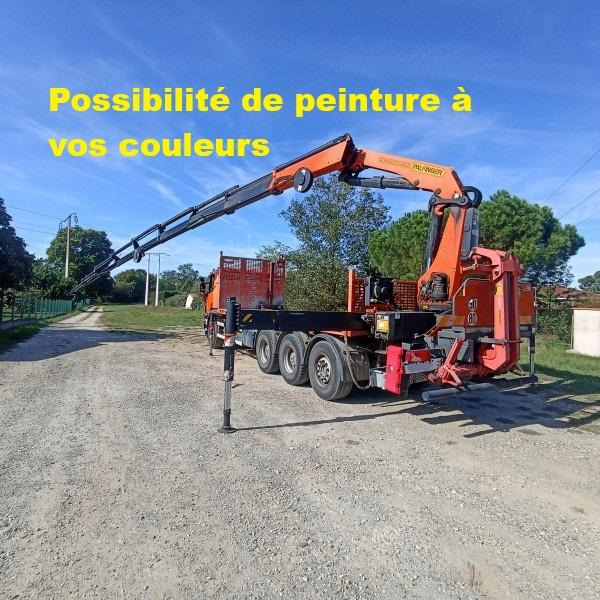 Scania P 410 - Vrachtwagen met open laadbak, Kraanwagen: afbeelding 1 Scania P 410 - Vrachtwagen met open laadbak, Kraanwagen: afbeelding 1