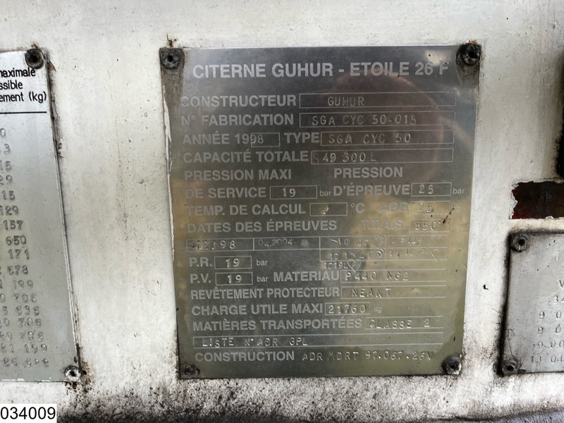 Guhur Gas 49300 liter, LPG GPL Butane gas, 1 Comp - Tankoplegger: afbeelding 3 Guhur Gas 49300 liter, LPG GPL Butane gas, 1 Comp - Tankoplegger: afbeelding 3