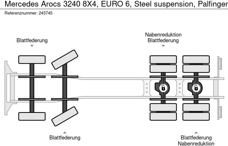 Leasing Mercedes-Benz Arocs 3240 8X4, EURO 6, Steel suspension, Palfinger Mercedes-Benz Arocs 3240 8X4, EURO 6, Steel suspension, Palfinger: afbeelding 16