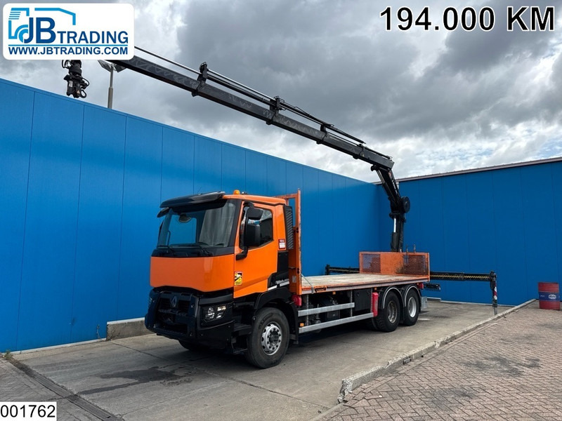 Renault C 380 6X4, EURO 6, HIAB, Remote, Steel suspension - Vrachtwagen met open laadbak, Kraanwagen: afbeelding 1 Renault C 380 6X4, EURO 6, HIAB, Remote, Steel suspension - Vrachtwagen met open laadbak, Kraanwagen: afbeelding 1