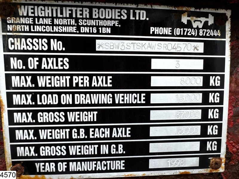 Weight Lifter Container chassis Twistlocks, 30 FT - Containertransporter/ Wissellaadbak oplegger: afbeelding 4 Weight Lifter Container chassis Twistlocks, 30 FT - Containertransporter/ Wissellaadbak oplegger: afbeelding 4