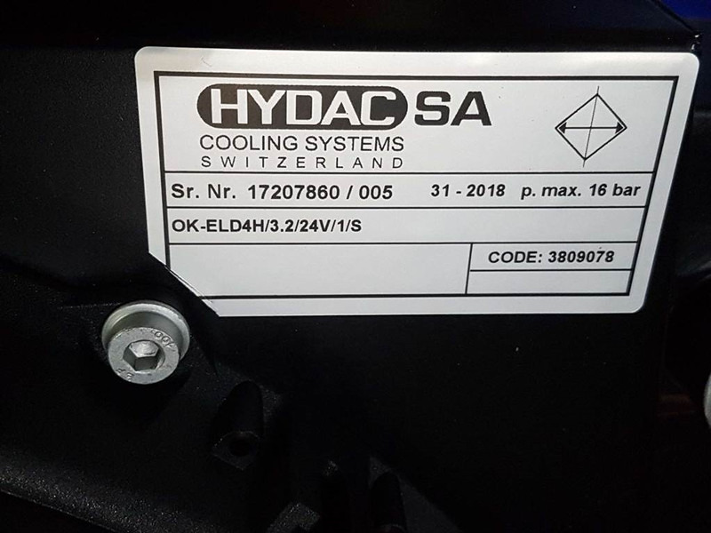 Hydac OK-ELD4H/3.2/24V/1/S-3809078-Oil cooler/Ölkü - Hydraulica voor Bouwmachine: afbeelding 5 Hydac OK-ELD4H/3.2/24V/1/S-3809078-Oil cooler/Ölkü - Hydraulica voor Bouwmachine: afbeelding 5