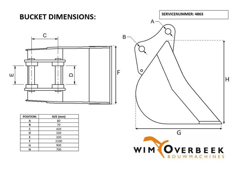 Liebherr 2,10 mtr - Bucket/Schaufel/Dichte bak - Bak: afbeelding 5 Liebherr 2,10 mtr - Bucket/Schaufel/Dichte bak - Bak: afbeelding 5