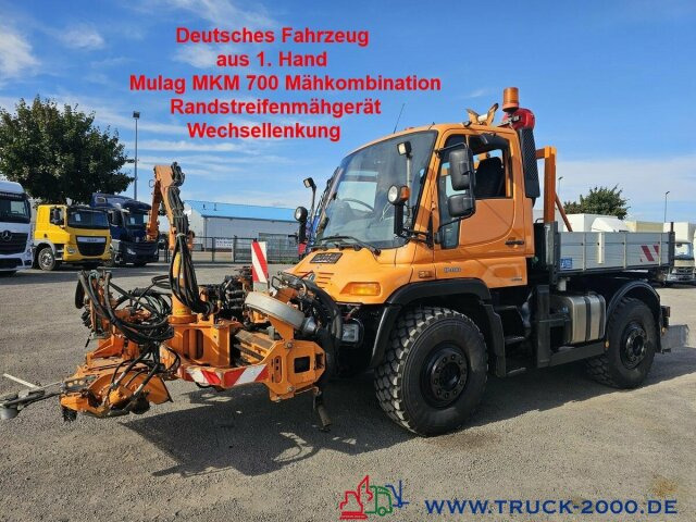 Unimog U 400 Vario Pilot Mähtür + Mulag Mähkombination - Kipper vrachtwagen: afbeelding 1 Unimog U 400 Vario Pilot Mähtür + Mulag Mähkombination - Kipper vrachtwagen: afbeelding 1