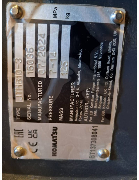 Komatsu JTHB10-3 - Hydraulische hamer voor Bouwmachine: afbeelding 2 Komatsu JTHB10-3 - Hydraulische hamer voor Bouwmachine: afbeelding 2