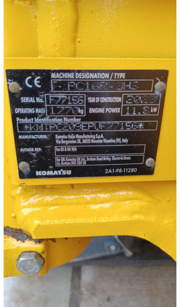 Komatsu PC16R-3HS - Minigraafmachine: afbeelding 2 Komatsu PC16R-3HS - Minigraafmachine: afbeelding 2
