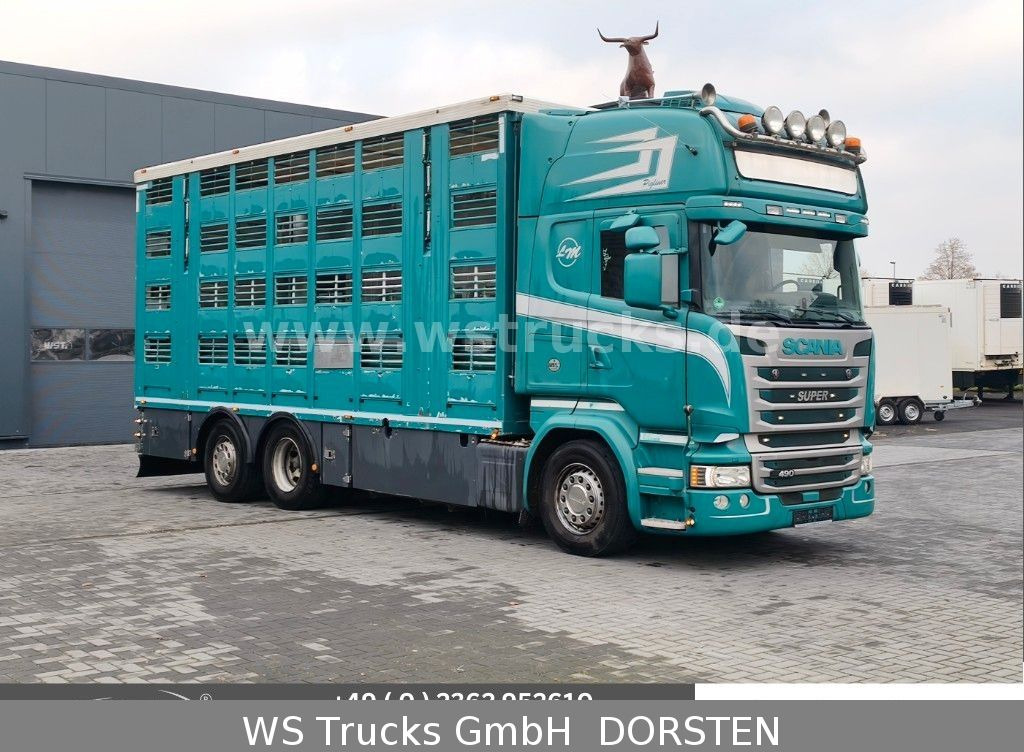 Scania R 490 Topline Menke 4 Stock Hubdach | Retader - Paardenvrachtwagen: afbeelding 1 Scania R 490 Topline Menke 4 Stock Hubdach | Retader - Paardenvrachtwagen: afbeelding 1
