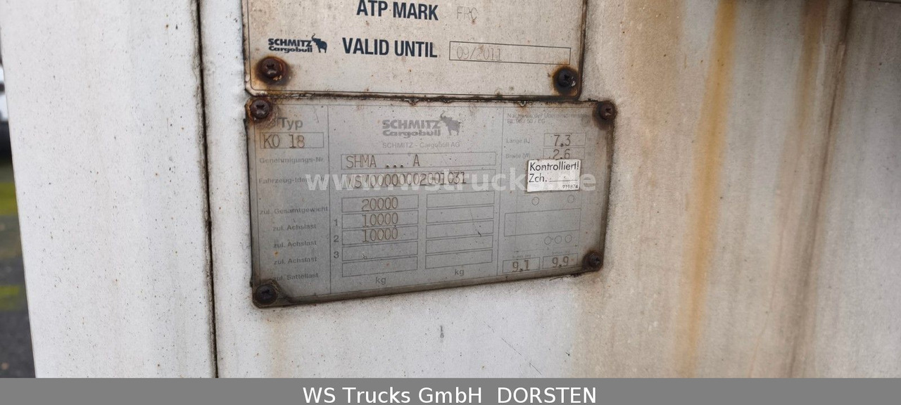 Schmitz Cargobull KO18 TKing SL 100 Rohrbahn Fleisch - Koelwagen aanhangwagen: afbeelding 5 Schmitz Cargobull KO18 TKing SL 100 Rohrbahn Fleisch - Koelwagen aanhangwagen: afbeelding 5