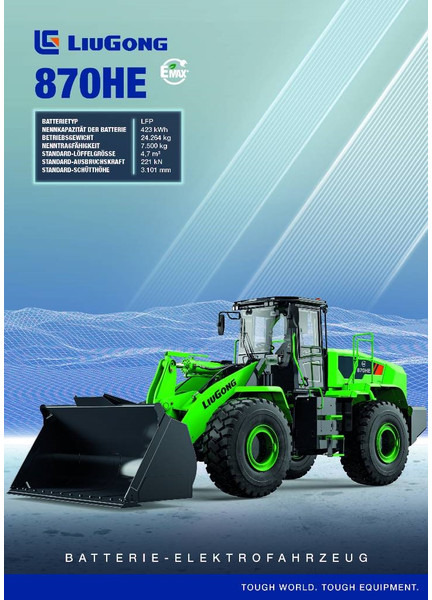LIUGONG 870 HE vollelektrisch, 24.2 t, 4.7-5.2 cbm - Wiellader: afbeelding 1 LIUGONG 870 HE vollelektrisch, 24.2 t, 4.7-5.2 cbm - Wiellader: afbeelding 1