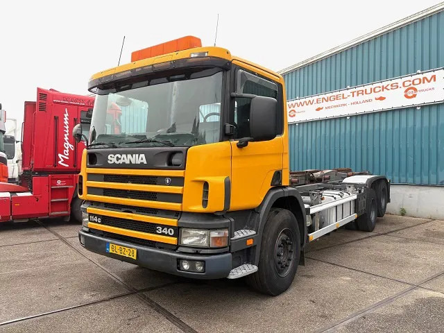 Scania P114-340 6x2 WITH MULTILIFT CONTAINERSYSTEM ONLY 80.500 KM!! ORIGINAL (10 TIRES / FULL STEEL SUSPENSION / 12 GEARS MANUAL GEARBO - Containertransporter/ Wissellaadbak vrachtwagen: afbeelding 1 Scania P114-340 6x2 WITH MULTILIFT CONTAINERSYSTEM ONLY 80.500 KM!! ORIGINAL (10 TIRES / FULL STEEL SUSPENSION / 12 GEARS MANUAL GEARBO - Containertransporter/ Wissellaadbak vrachtwagen: afbeelding 1