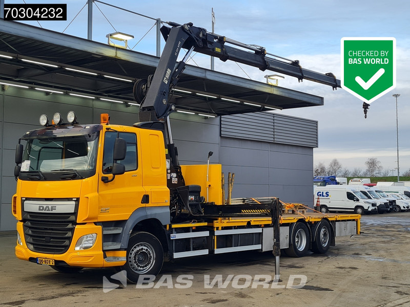 DAF CF 410 CF 6X2 HIAB 244EP-4 HIPRO Crane Kran Lift +Steering Axle Automatic Euro 6 - Vrachtwagen met open laadbak, Kraanwagen: afbeelding 1 DAF CF 410 CF 6X2 HIAB 244EP-4 HIPRO Crane Kran Lift +Steering Axle Automatic Euro 6 - Vrachtwagen met open laadbak, Kraanwagen: afbeelding 1