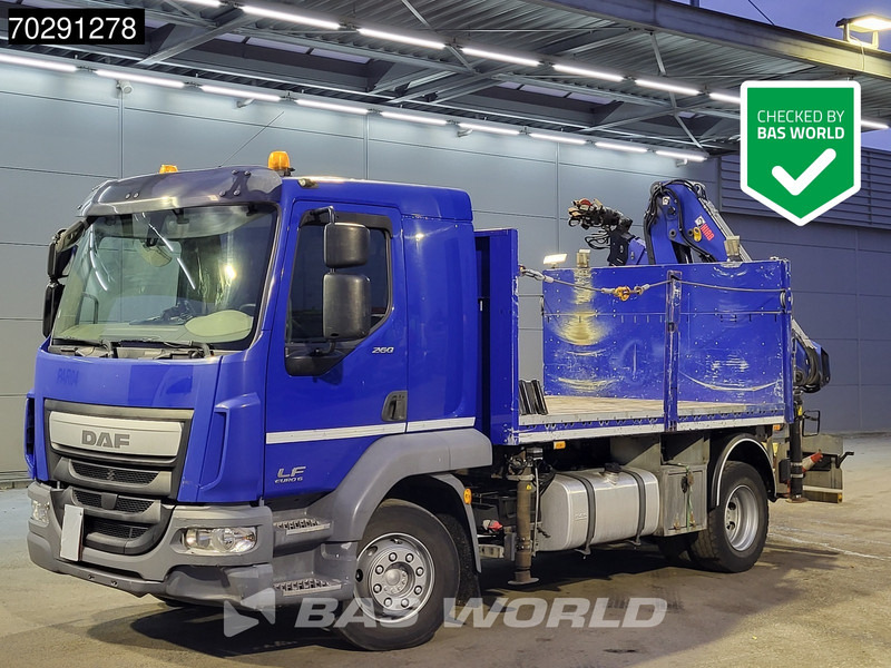 DAF LF 260 LF 4X2 Hiab 111 B-2 HIDUO Crane Kran Remote control Automatic ACC Euro 6 - Vrachtwagen met open laadbak, Kraanwagen: afbeelding 1 DAF LF 260 LF 4X2 Hiab 111 B-2 HIDUO Crane Kran Remote control Automatic ACC Euro 6 - Vrachtwagen met open laadbak, Kraanwagen: afbeelding 1
