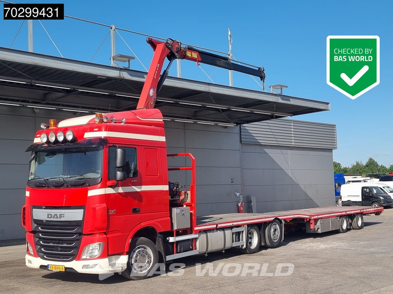 DAF XF 440 6X2 NL-combi Transporter HMF 900-K2 Kran Winch Lift-Lenkachse Euro 6 - Vrachtwagen met open laadbak, Kraanwagen: afbeelding 1 DAF XF 440 6X2 NL-combi Transporter HMF 900-K2 Kran Winch Lift-Lenkachse Euro 6 - Vrachtwagen met open laadbak, Kraanwagen: afbeelding 1
