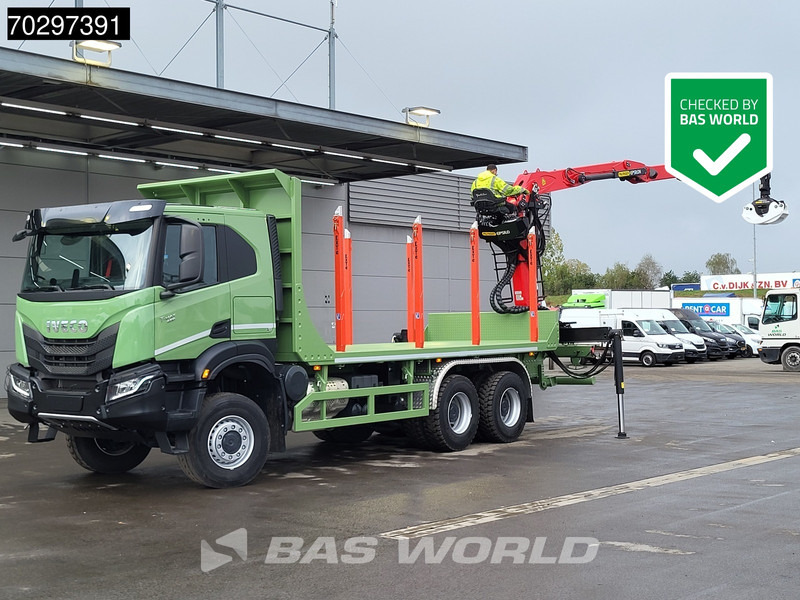 Iveco T-Way 450 6X6 UNUSED! Palfinger Q150Z Crane Retarder Holztransport Big-Axle LED Euro 6 - Houttransport, Kraanwagen: afbeelding 1 Iveco T-Way 450 6X6 UNUSED! Palfinger Q150Z Crane Retarder Holztransport Big-Axle LED Euro 6 - Houttransport, Kraanwagen: afbeelding 1