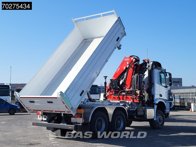 Nieuw Kipper vrachtwagen, Kraanwagen Mercedes-Benz Arocs 3348 6X6 Fassi F255A.2.24 xe-dynamic Kran Dreiseitenkipper Navi Euro 6: afbeelding 9
