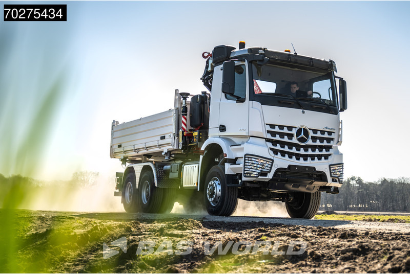Nieuw Kipper vrachtwagen, Kraanwagen Mercedes-Benz Arocs 3348 6X6 Fassi F255A.2.24 xe-dynamic Kran Dreiseitenkipper Navi Euro 6: afbeelding 5