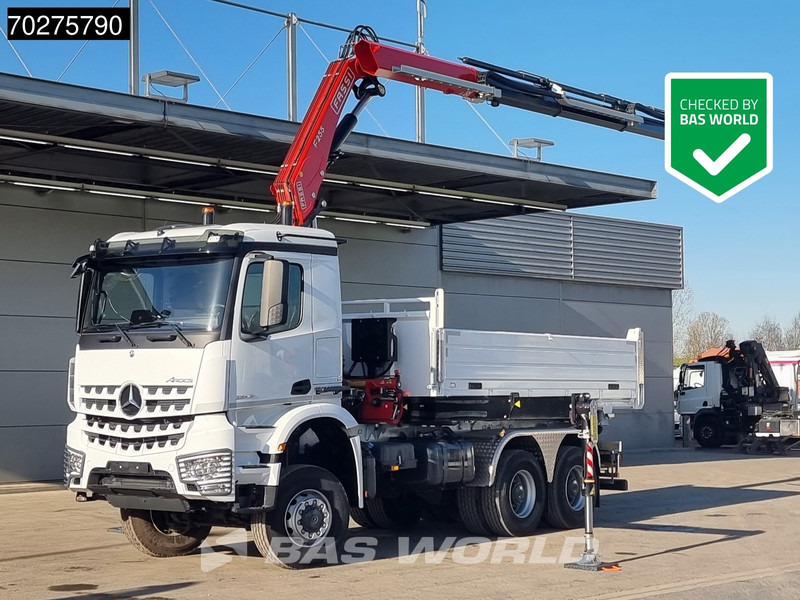 Mercedes-Benz Arocs 3348 6X6 Full Steel Retarder Fassi 25T/M Crane Kran Euro 6 - Kipper vrachtwagen, Kraanwagen: afbeelding 1 Mercedes-Benz Arocs 3348 6X6 Full Steel Retarder Fassi 25T/M Crane Kran Euro 6 - Kipper vrachtwagen, Kraanwagen: afbeelding 1