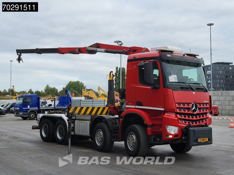 Mercedes-Benz Arocs 4145 8X4 NL-Truck HMF RCL 5300 Crane Hyva 26-51-S Hooklift Steelsuspension Big-Axle Automatic Euro 6 - Haakarmsysteem vrachtwagen, Kraanwagen: afbeelding 5 Mercedes-Benz Arocs 4145 8X4 NL-Truck HMF RCL 5300 Crane Hyva 26-51-S Hooklift Steelsuspension Big-Axle Automatic Euro 6 - Haakarmsysteem vrachtwagen, Kraanwagen: afbeelding 5