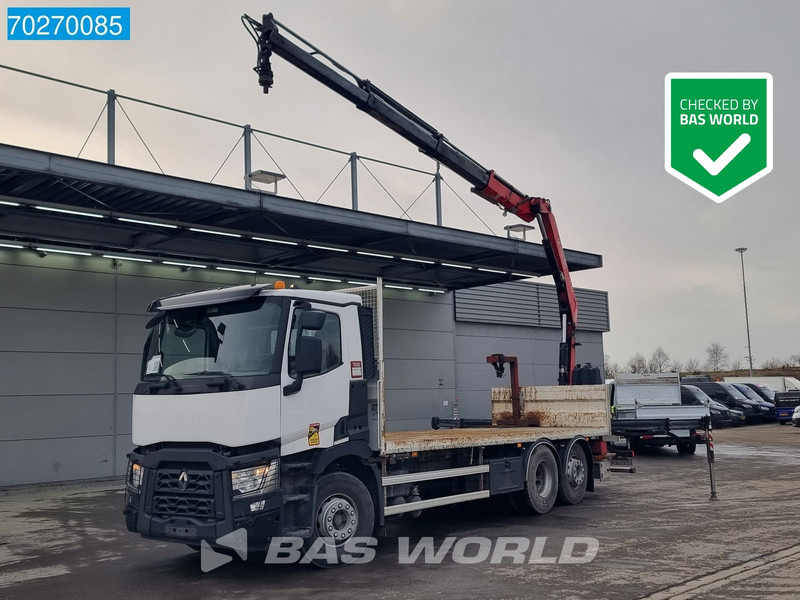 Renault C 380 6X2 Fassi F155A.0.23 E-ACTIVE Remote Control Euro 6 - Vrachtwagen met open laadbak, Kraanwagen: afbeelding 1 Renault C 380 6X2 Fassi F155A.0.23 E-ACTIVE Remote Control Euro 6 - Vrachtwagen met open laadbak, Kraanwagen: afbeelding 1