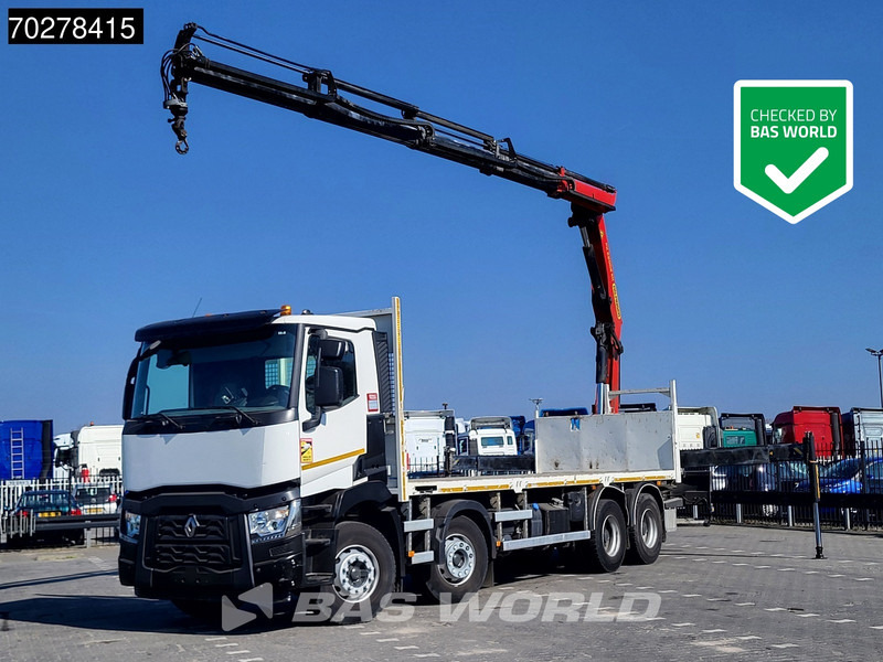 Renault C 430 8X4 Palfinger 22002 EH kran Crane Big-Axle steel suspension Euro 6 - Vrachtwagen met open laadbak, Kraanwagen: afbeelding 1 Renault C 430 8X4 Palfinger 22002 EH kran Crane Big-Axle steel suspension Euro 6 - Vrachtwagen met open laadbak, Kraanwagen: afbeelding 1