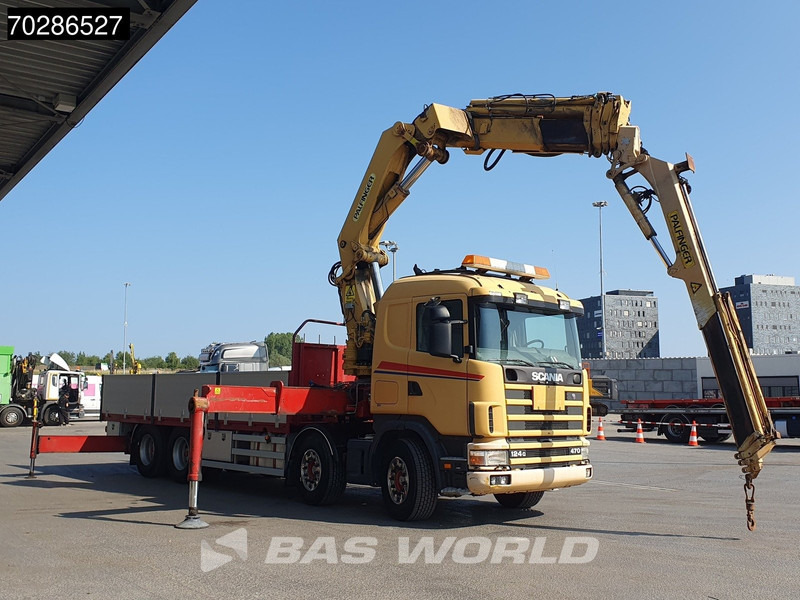 Vrachtwagen met open laadbak, Kraanwagen Scania 124G 470 8X4 Palfinger PK45000 C4 Crane Kran Fly-Jib Manual Steering Axle Euro 3: afbeelding 8