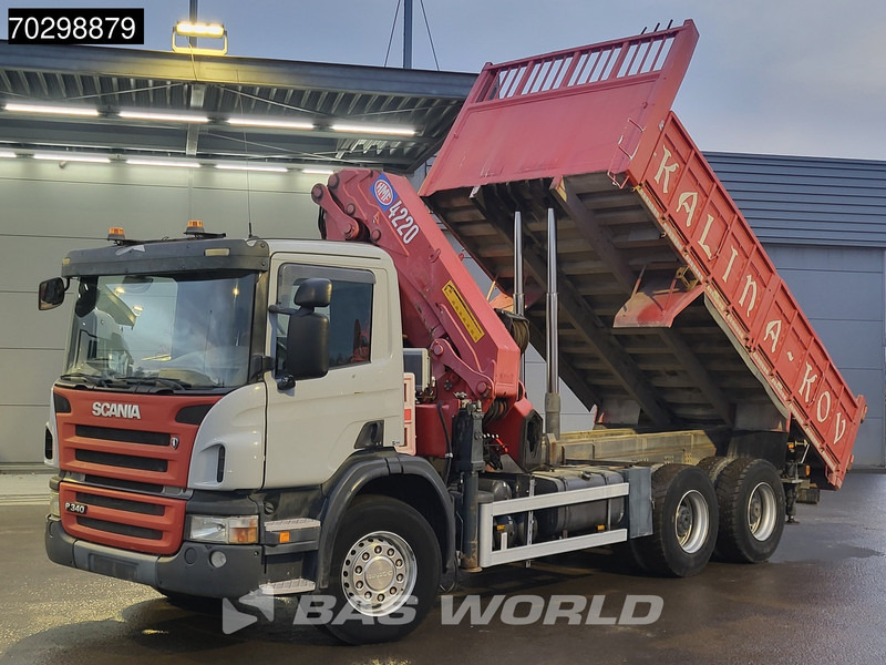 Scania P340 6X4 HMF 4220 K6 Crane Winch Tipper Full Steel Manual Gearbox - Kipper vrachtwagen, Kraanwagen: afbeelding 2 Scania P340 6X4 HMF 4220 K6 Crane Winch Tipper Full Steel Manual Gearbox - Kipper vrachtwagen, Kraanwagen: afbeelding 2