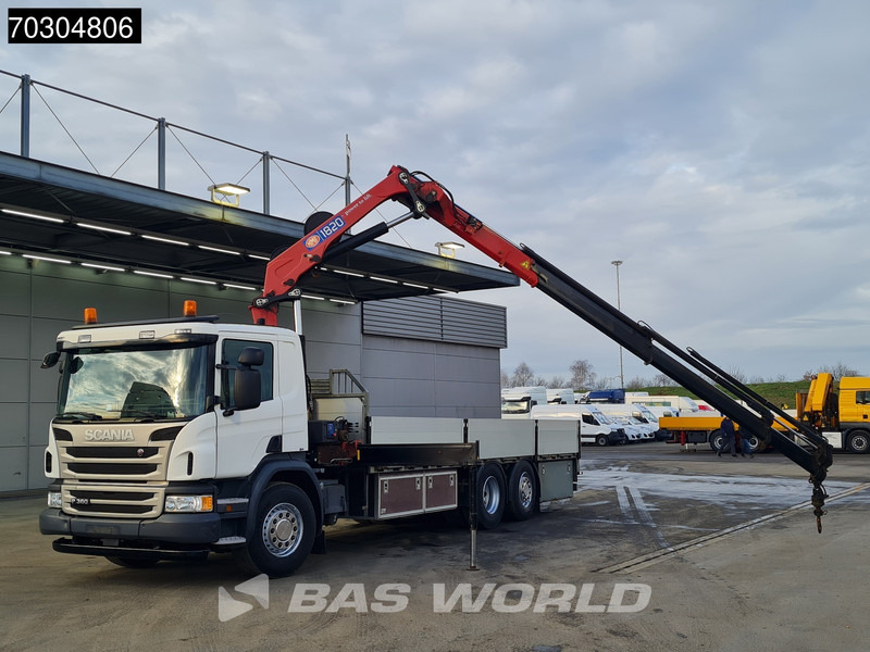 Scania P360 P 6X2 HMF 1820-K4 Kran Crane Lift+Steering Axle Air suspension Euro 6 - Vrachtwagen met open laadbak, Kraanwagen: afbeelding 5 Scania P360 P 6X2 HMF 1820-K4 Kran Crane Lift+Steering Axle Air suspension Euro 6 - Vrachtwagen met open laadbak, Kraanwagen: afbeelding 5