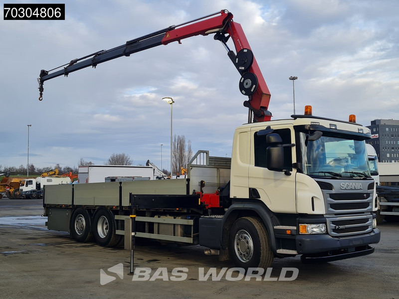 Scania P360 P 6X2 HMF 1820-K4 Kran Crane Lift+Steering Axle Air suspension Euro 6 - Vrachtwagen met open laadbak, Kraanwagen: afbeelding 3 Scania P360 P 6X2 HMF 1820-K4 Kran Crane Lift+Steering Axle Air suspension Euro 6 - Vrachtwagen met open laadbak, Kraanwagen: afbeelding 3