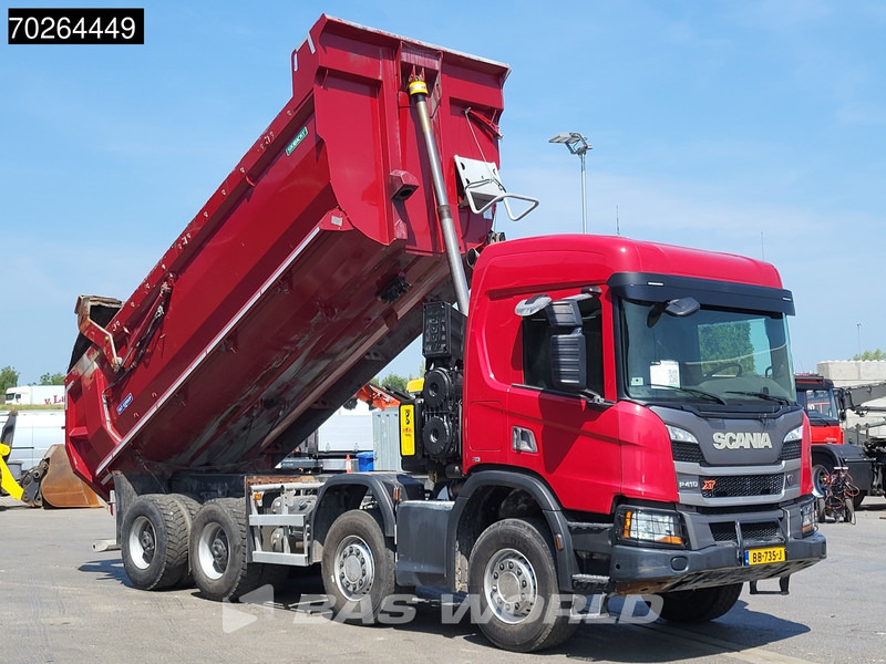 Kipper vrachtwagen Scania P410 8X4 NL-Truck 19m3 tipper box heating Big-Axle Steelsuspension Automatic: afbeelding 12